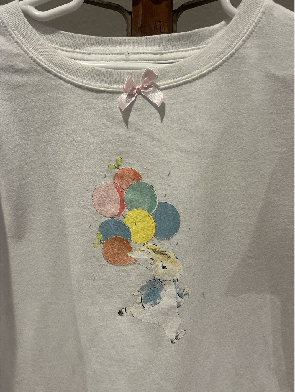 Peter Rabbit Beatrix Potter Girls XL Pajama Top Lace Trim Bow Bunny 2025